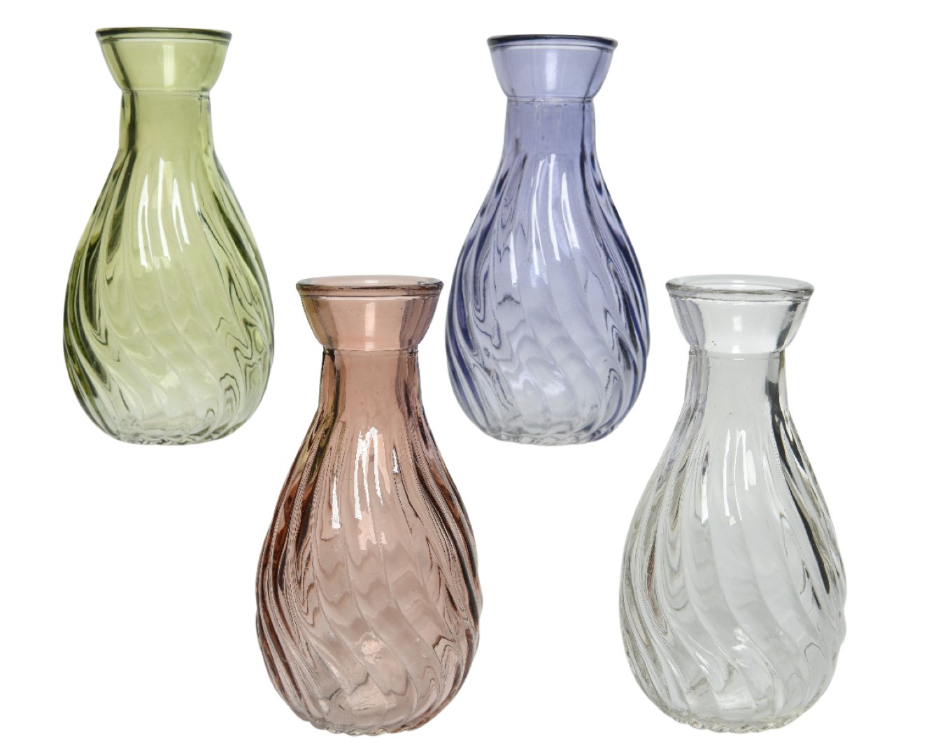 Vase glass dia5.50-H10cm ass