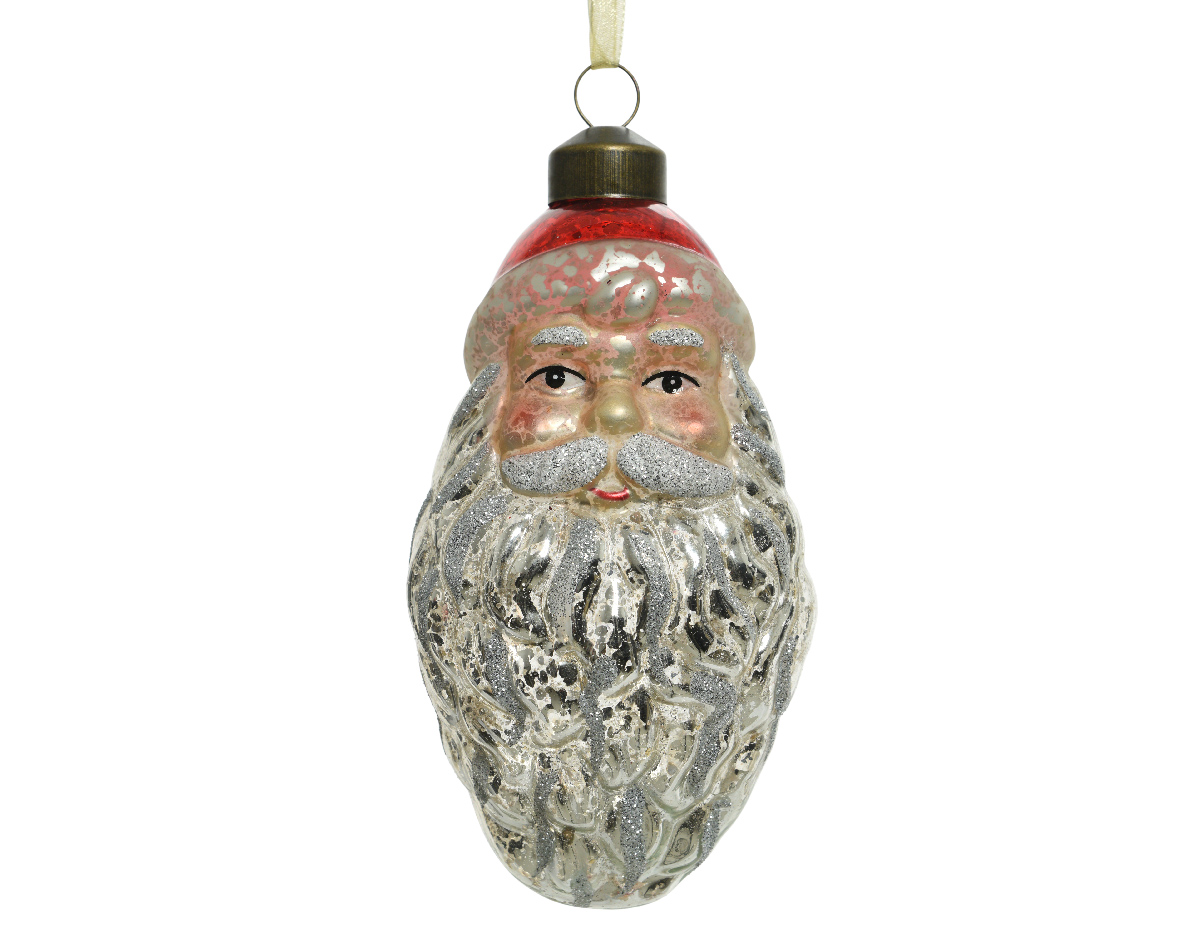 Kerstman glas l4b6h12 cm multi 2st - Decoris