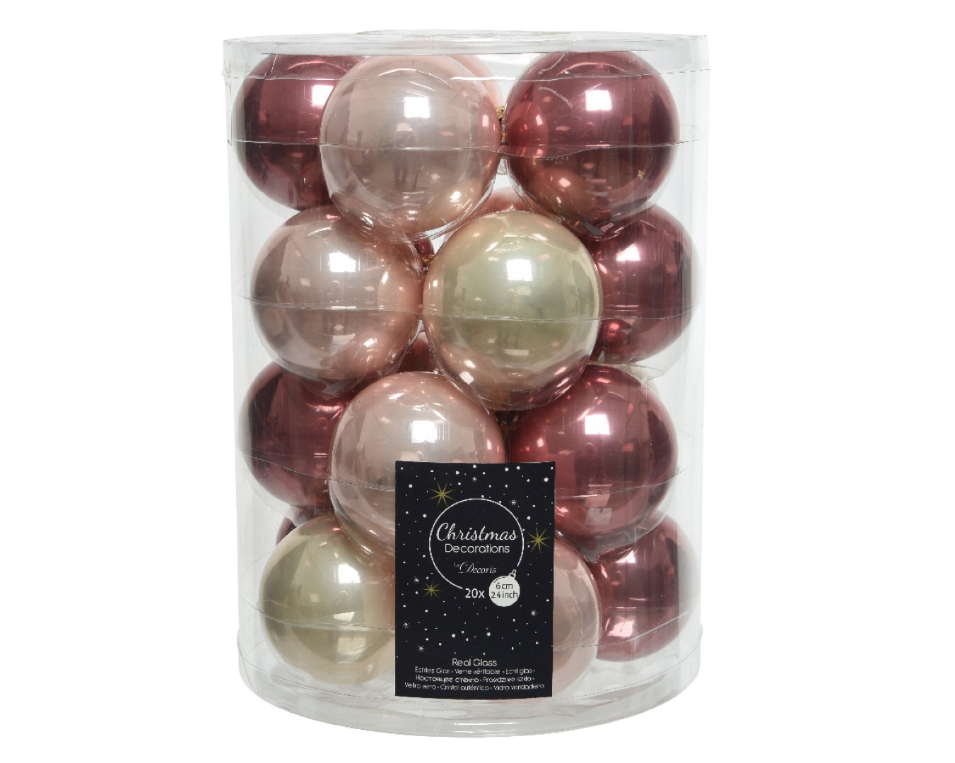 Decoris kerstballen - 20 stuks - 6cm - glas