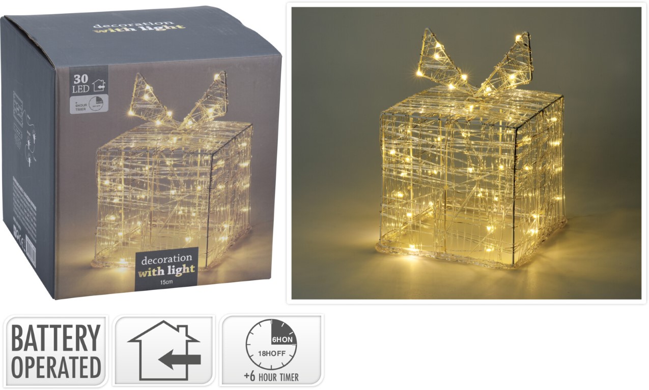 Gift Box Acrylic 15 cm 30 Led - Nampook