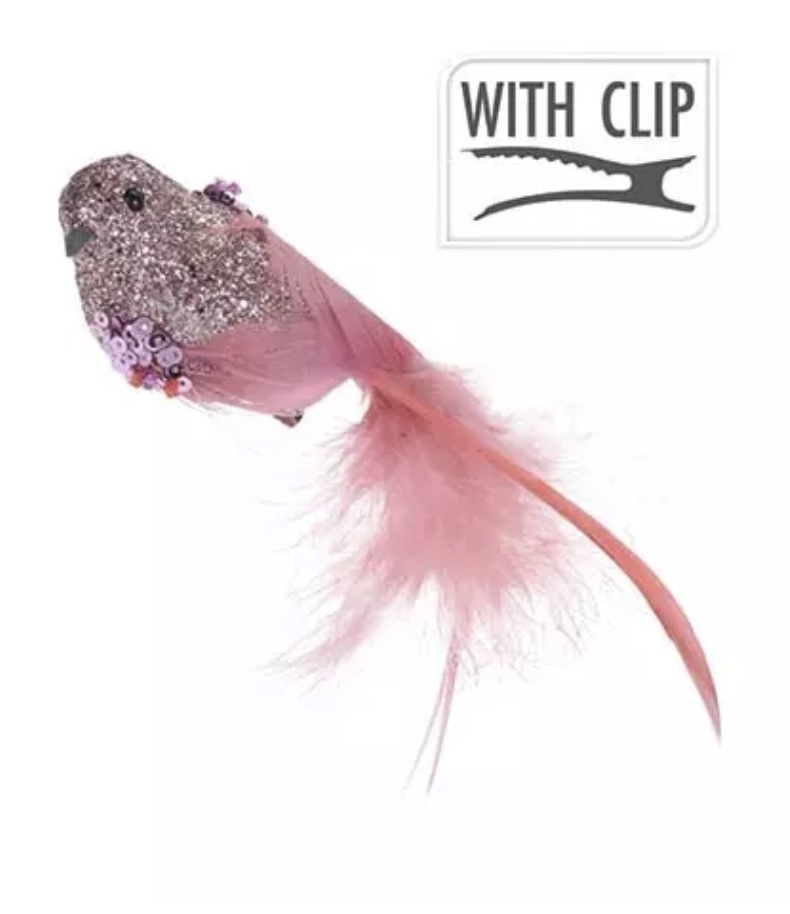 Bird On Clip 15 cm 2Pcs Pink - Nampook