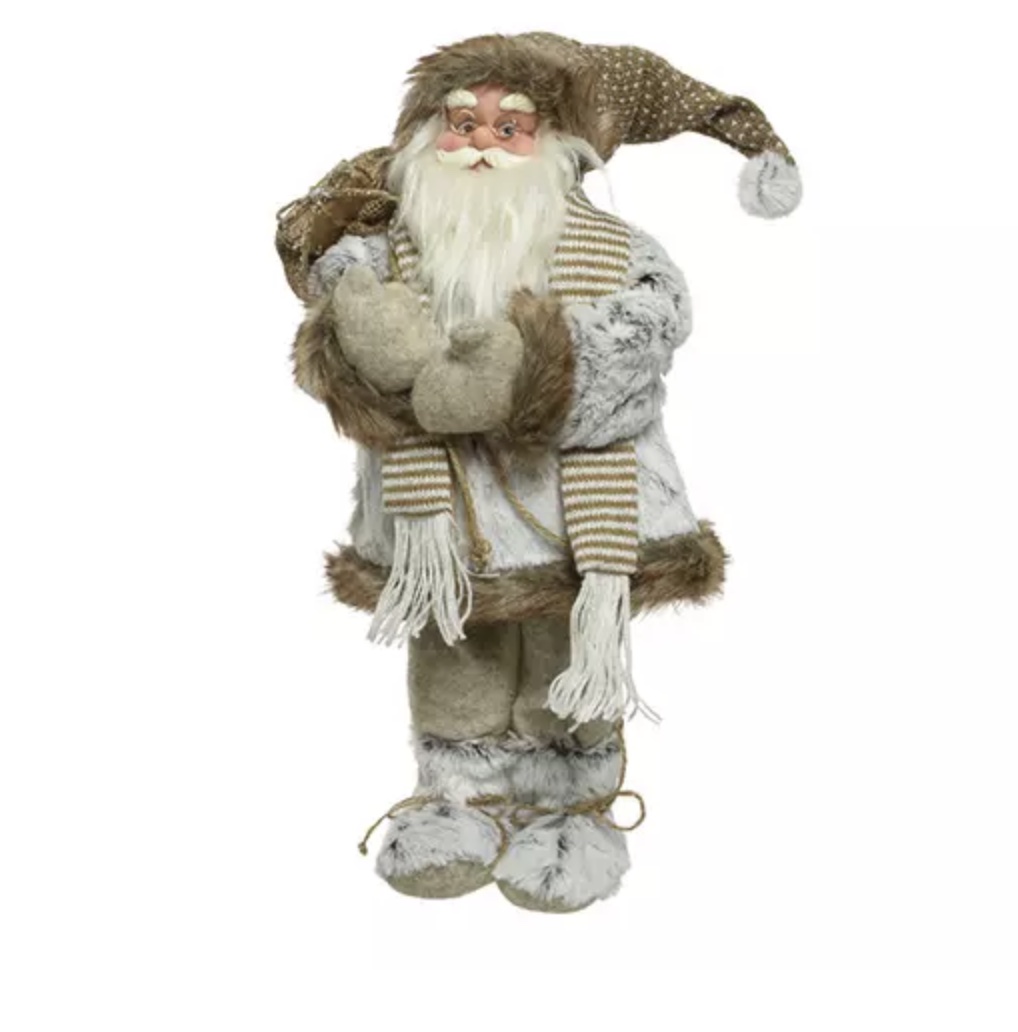 Kerstman Beeld Skarf Polyester - 30 cm