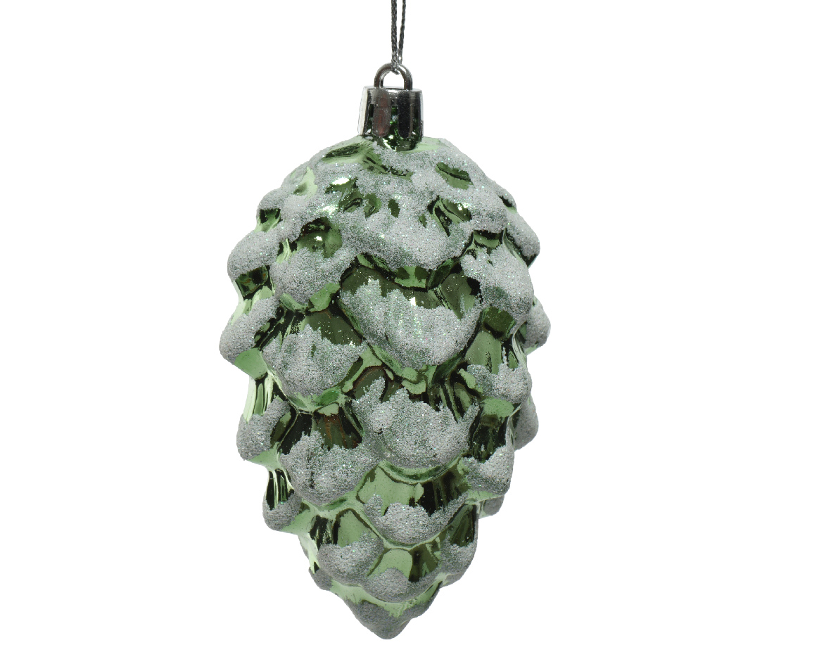 Dennenappel plc hang d5h9 cm s.groen - Decoris