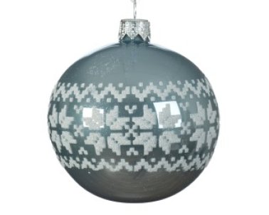 Kerstbal glas d8cm mistig blauw - KSD