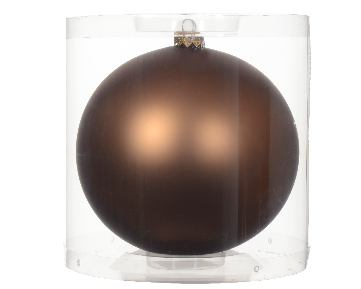 Kerstbal glas d15 cm gember I kerst - Decoris