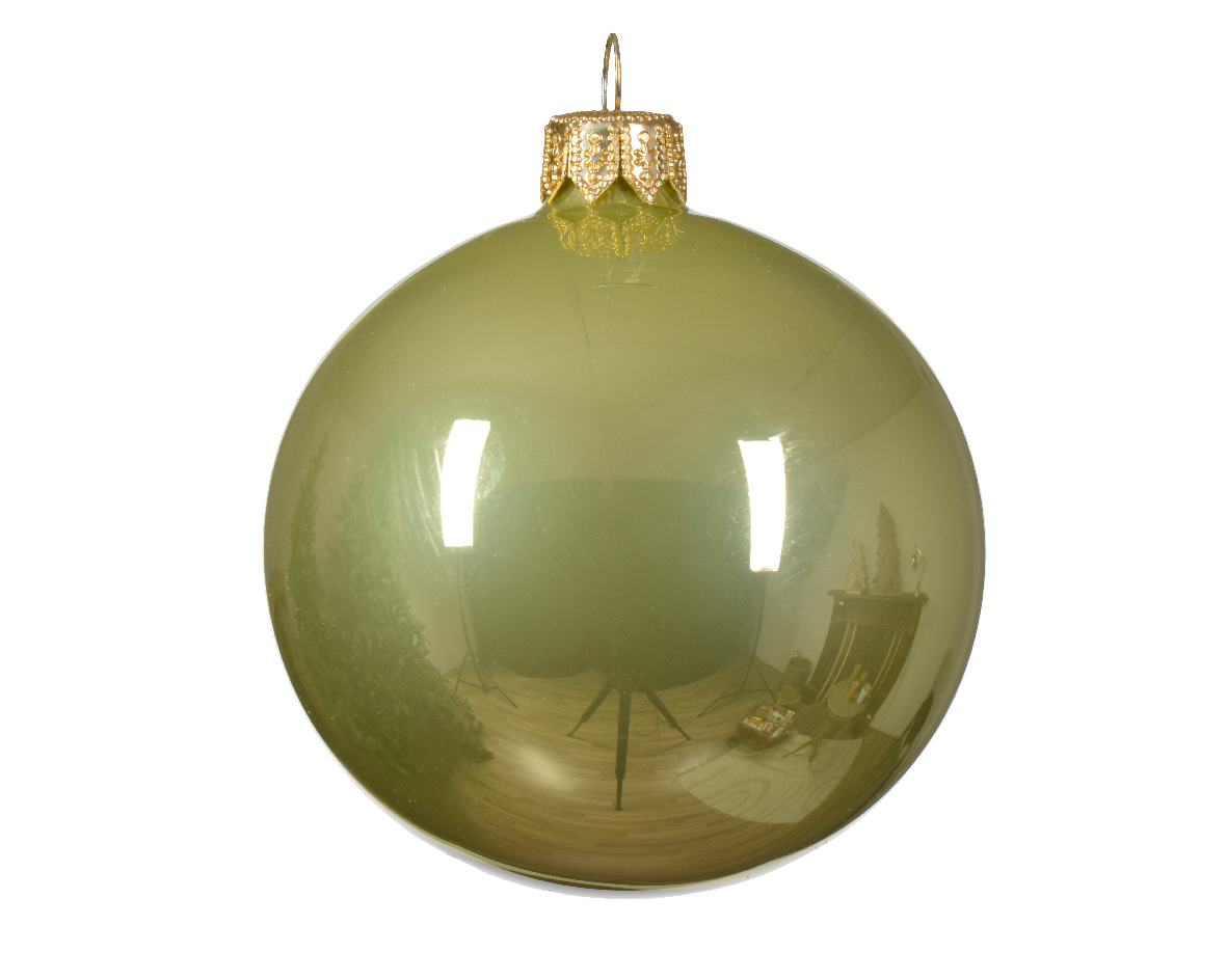 Kerstballen glas d10 cm pistache 4st I kerst - Decoris