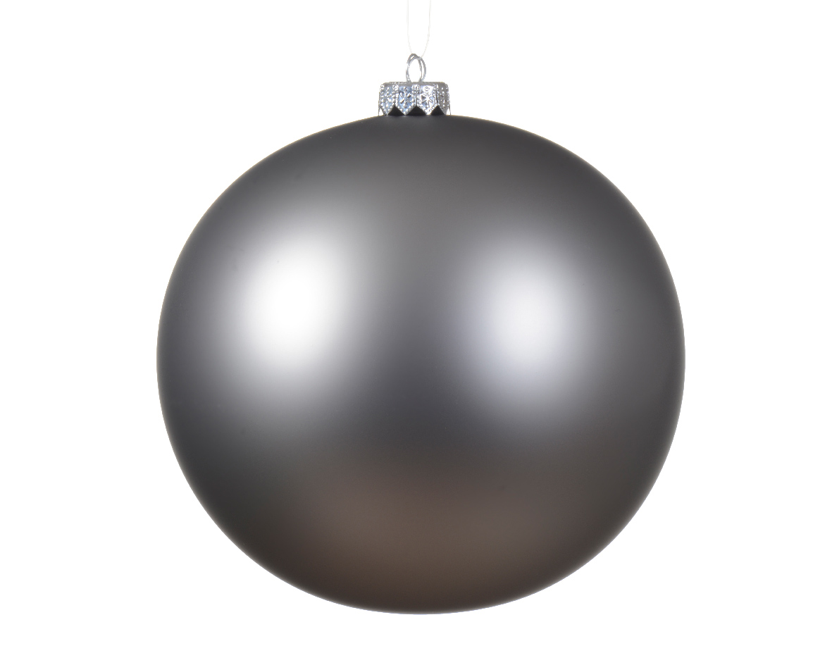 Kerstbal glas d15 cm marmer grijs I kerst - Decoris