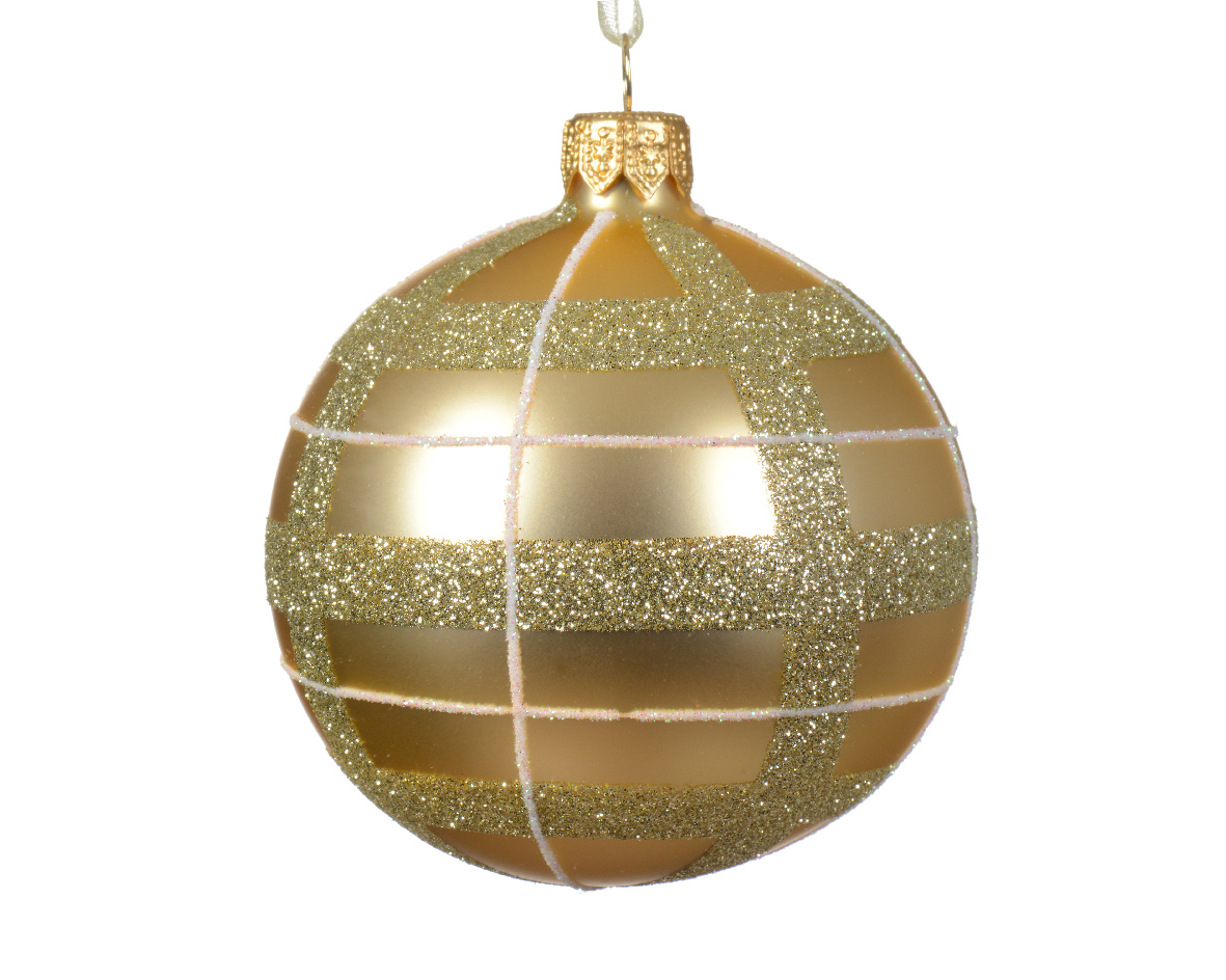 Kerstbal glas d8 cm licht goud a2 I kerst - Decoris