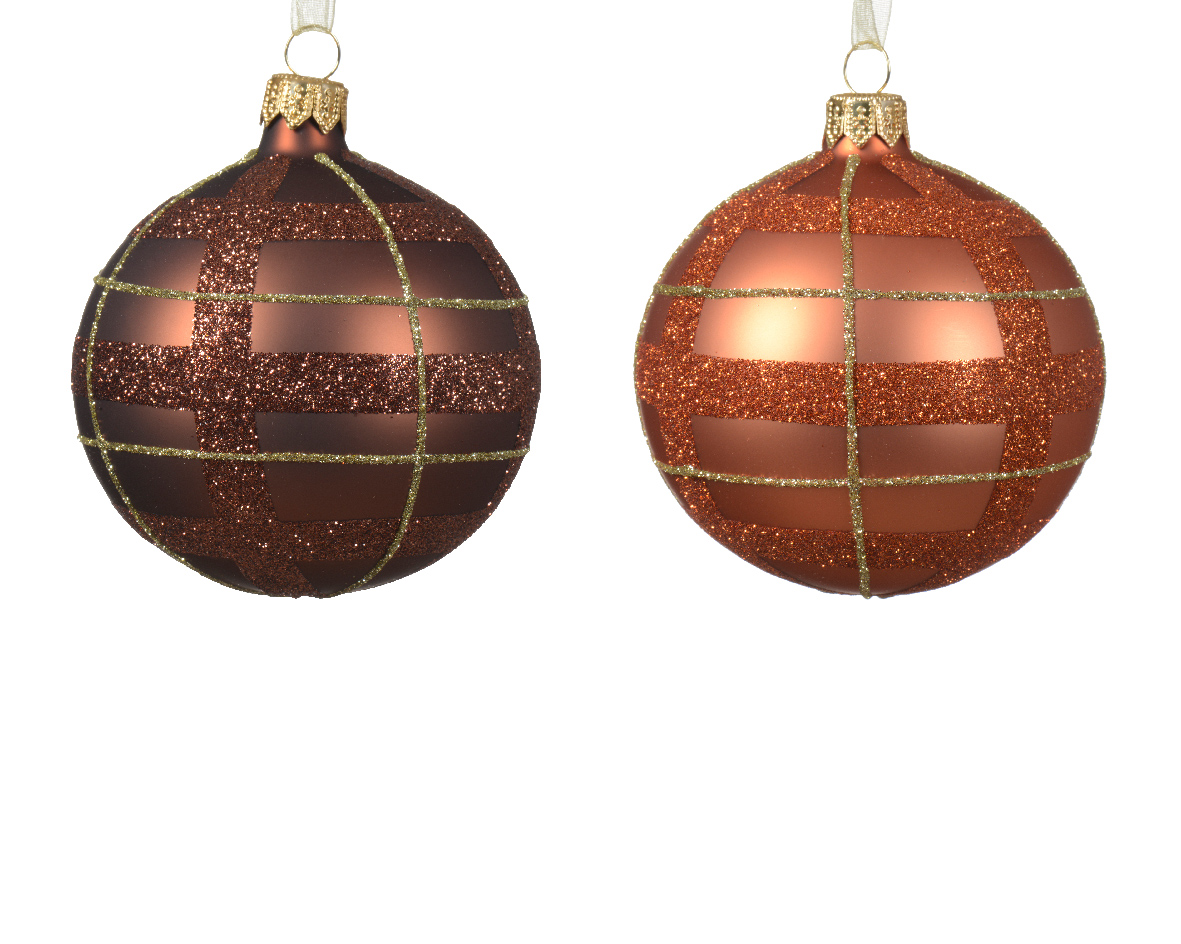 Kerstbal glas d8 cm a2 LXXXVII kerst - Decoris