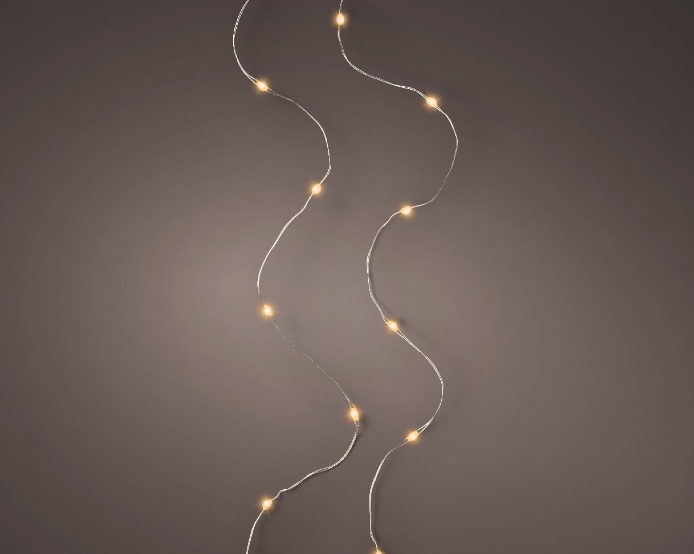 Micro LED string BO l95 cm zilver/klassiek warm kerstverlichting - Lumineo