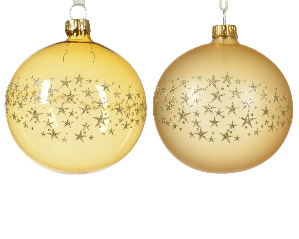 Kerstbal glas d8 cm licht goud a2 kerst - Decoris