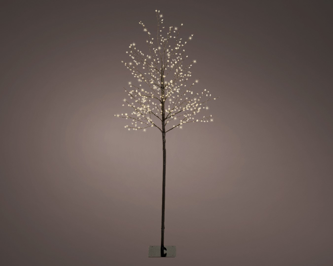 Micro LED boom d30h150 cm zwart/wit kerstverlichting - Lumineo