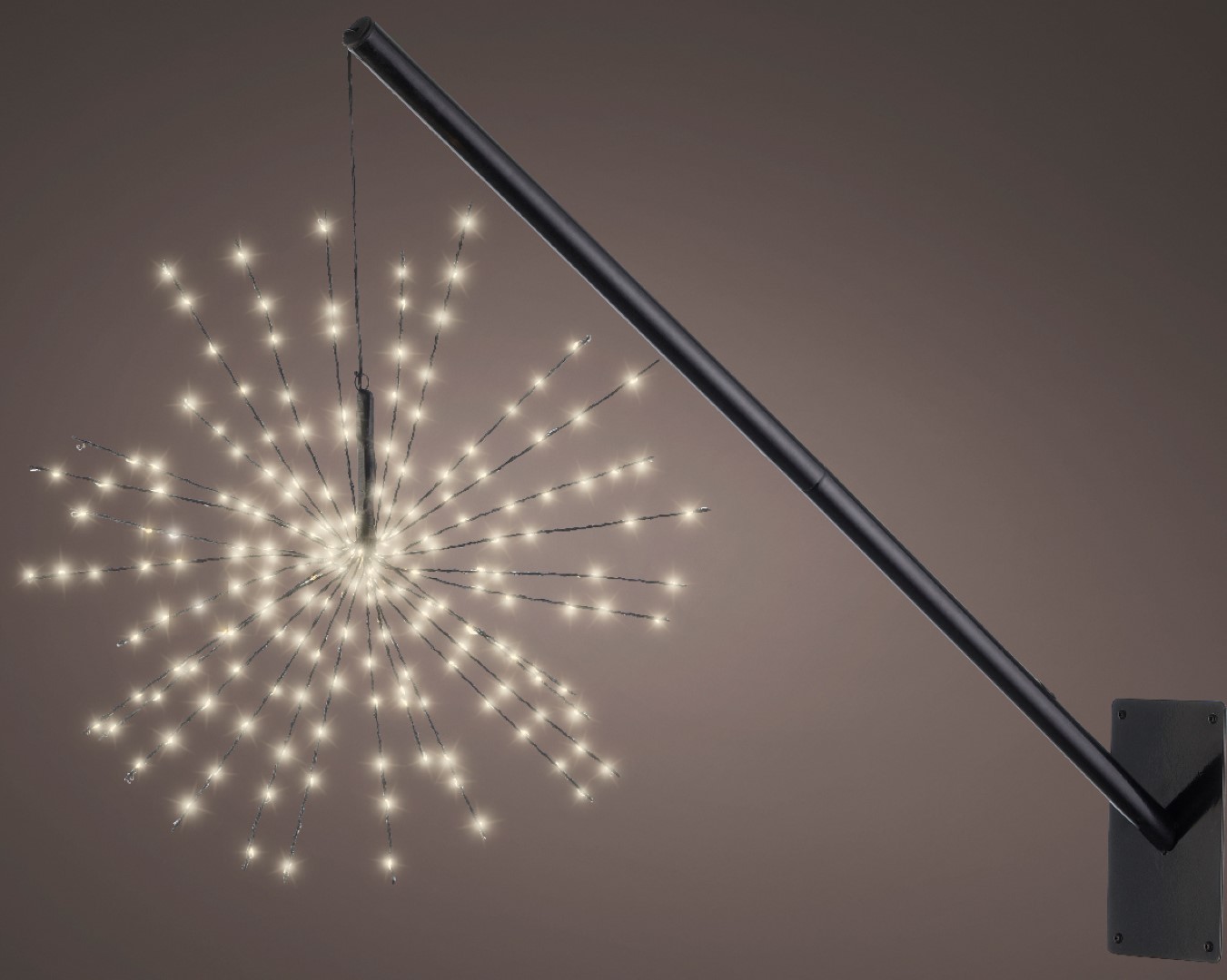 Lumineo - Kerst - Poolster - Zwart - Ø60 cm - met vlaggenstok - 210 LED's - 3D
