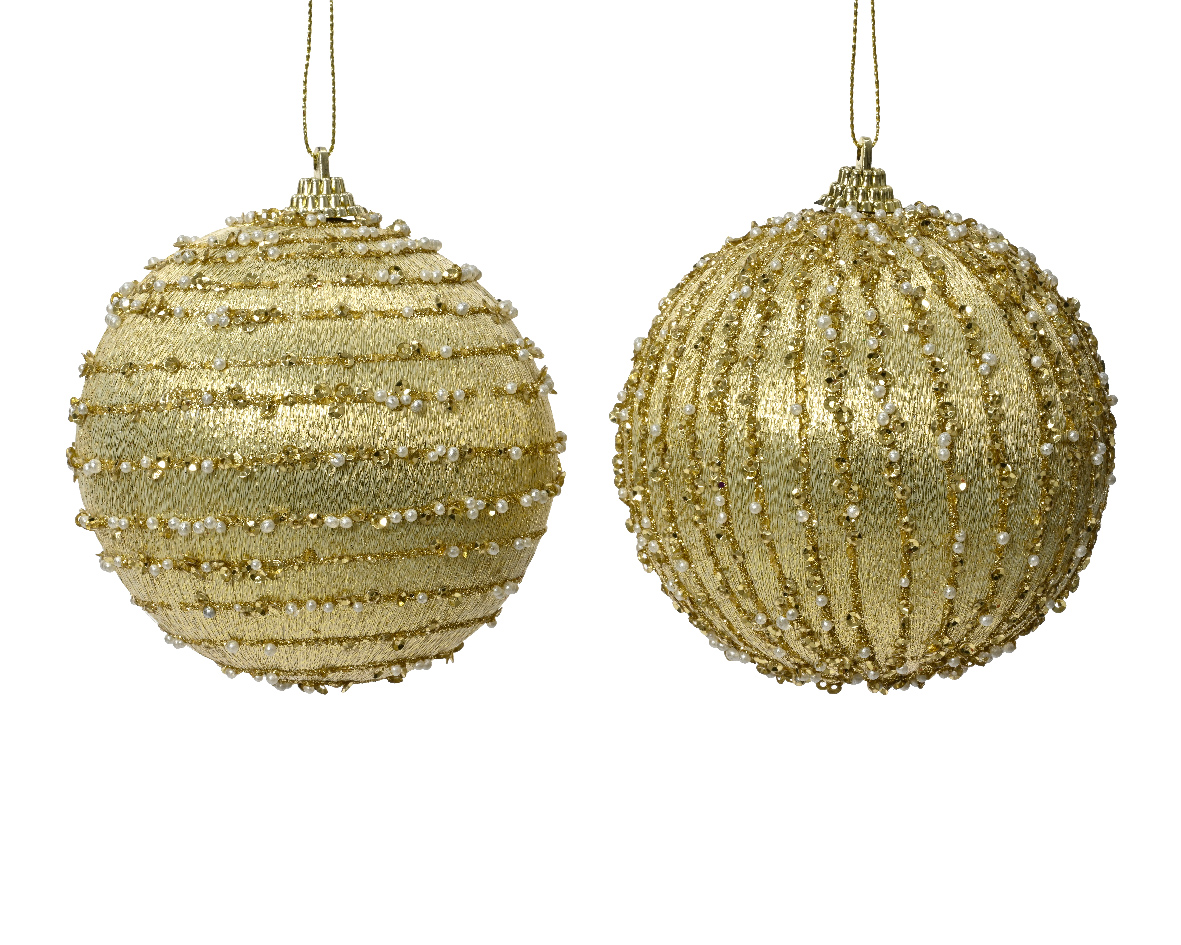 Kerstbal foam d8 cm licht goud a2 I kerst - Decoris