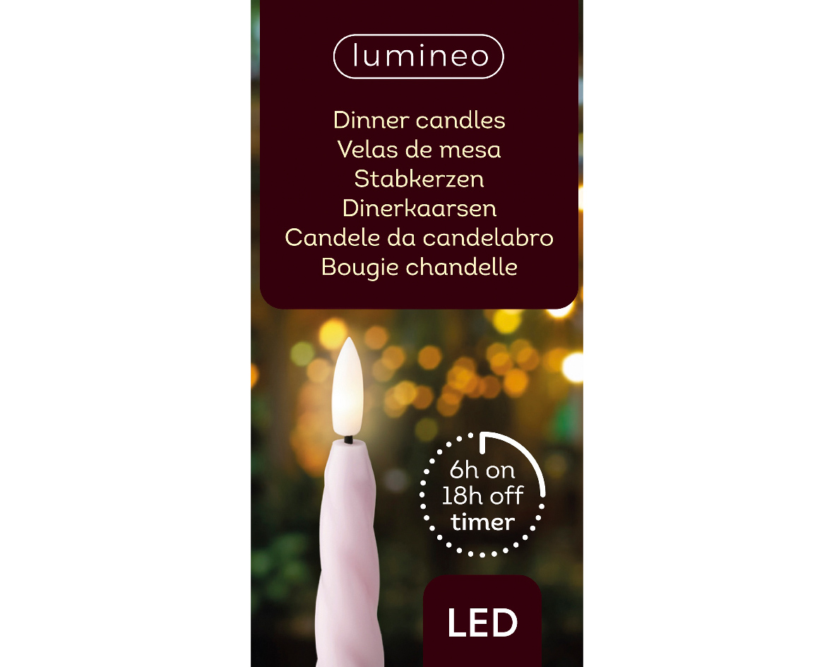 LED dinerkaars d2h24 cm lila/wwt 2st I kerst - Lumineo