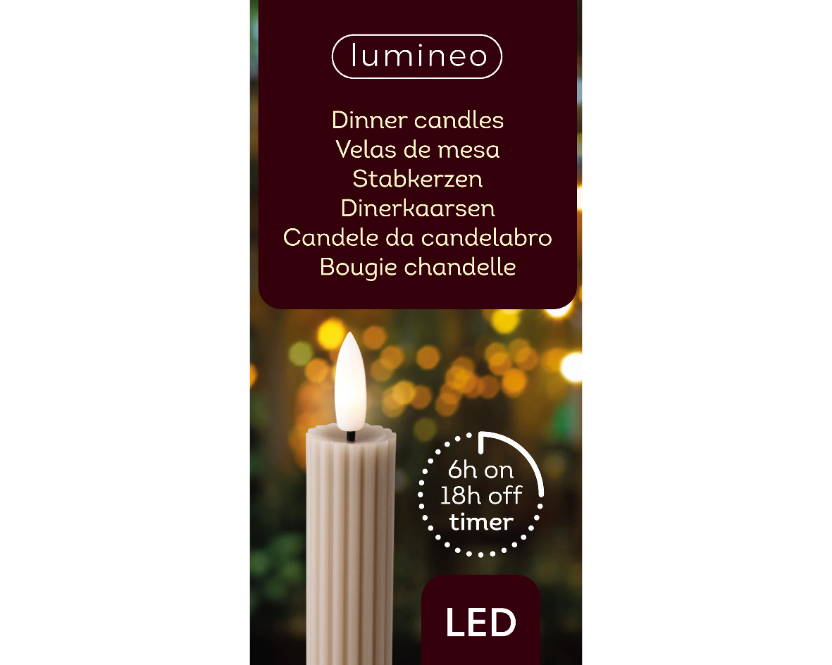 Lumineo LED dinerkaars d2h24 cm lgrs/wwt 2st III kerst - 