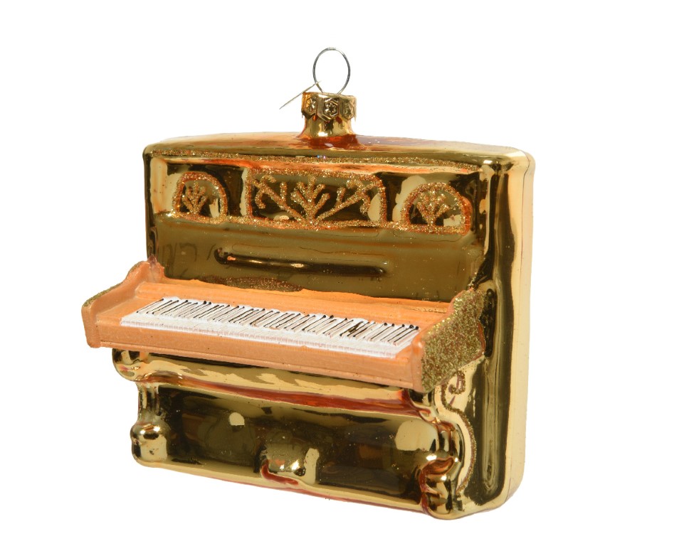 piano glas l5b10h9.40 cm goud kerst - Decoris