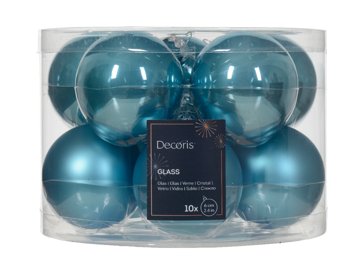 Kerstbal glas d5 cm sblw ass 12st kerst - Decoris