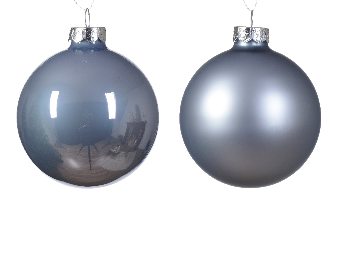 Kerstbal glas d8 cm mblw ass 6st kerst - Decoris