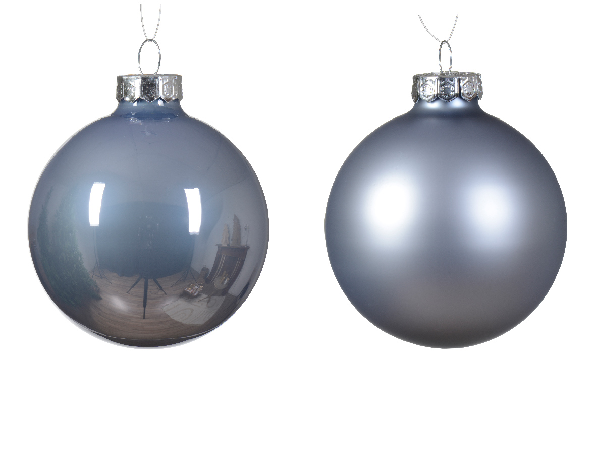 Kerstbal glas d7 cm mblw ass 8st kerst - Decoris