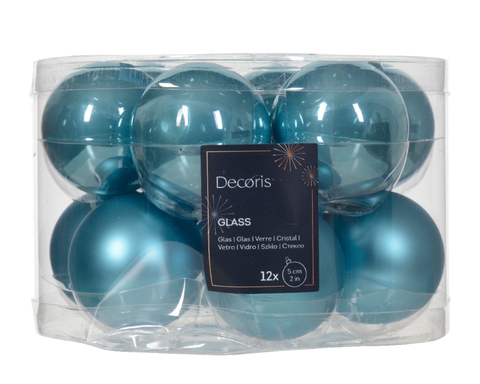 Decoris Kerstbal glas d6 cm sblw ass 10st kerst - 