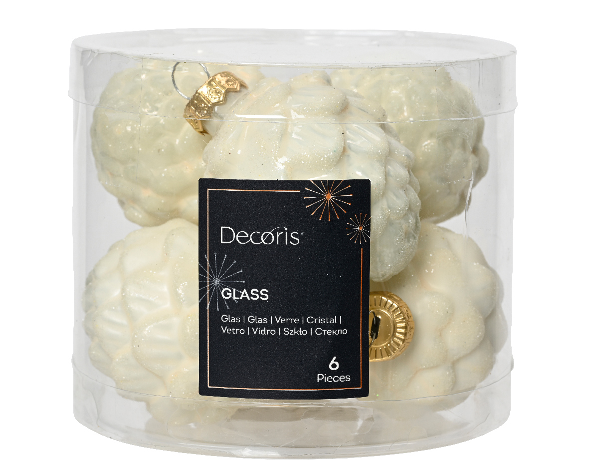 denappel glas d5h7 cm wlwt ass 6st kerst - Decoris