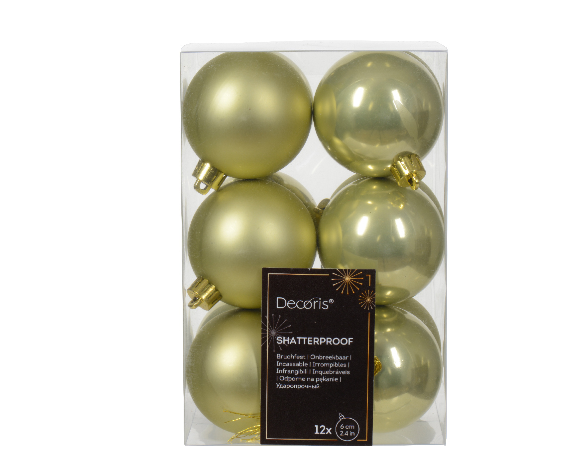 Decoris Kerstbal kunststof d6 cm pstch 12st kerst - 