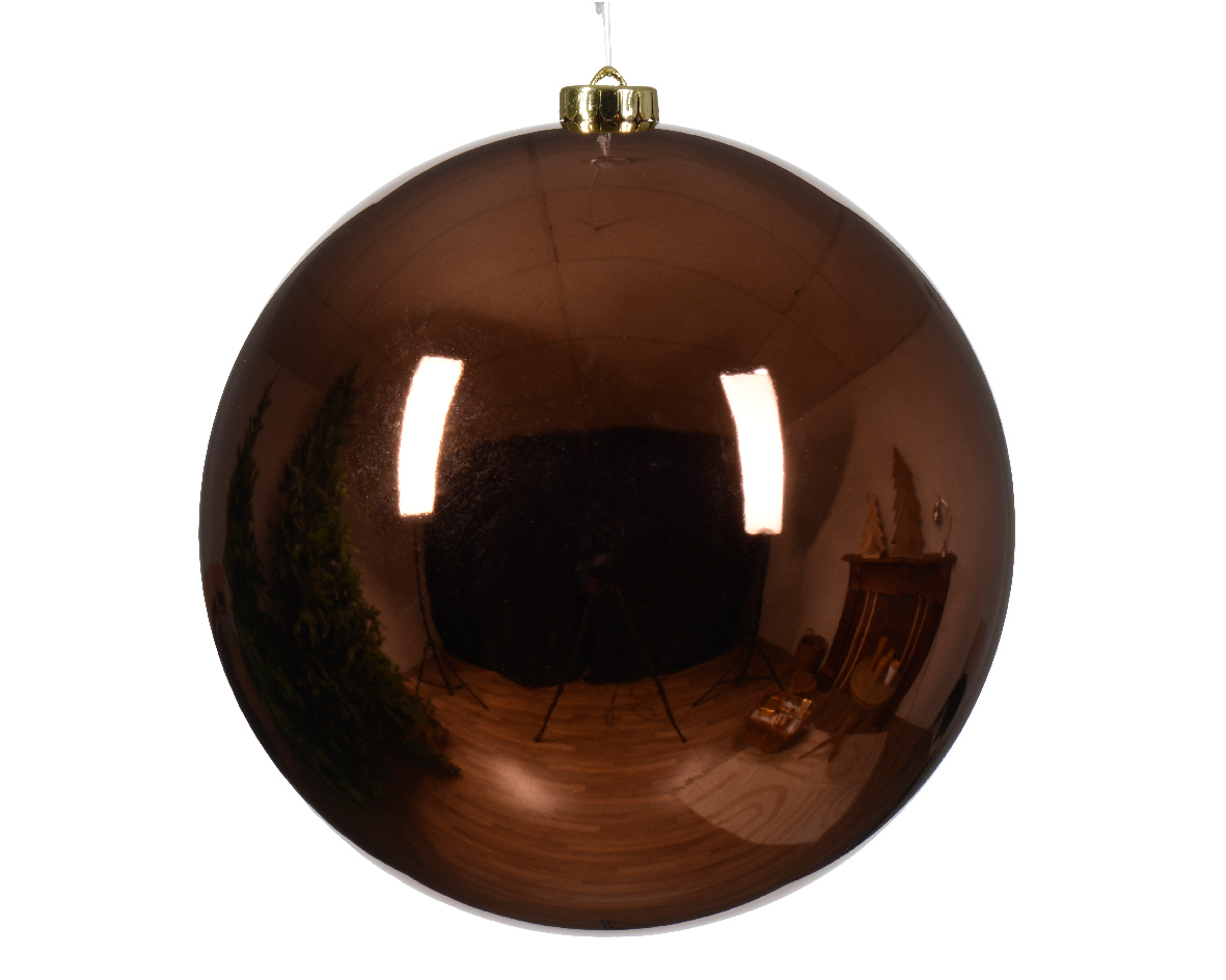 Decoris Kerstbal kunststof d20 cm espresso kerst - 