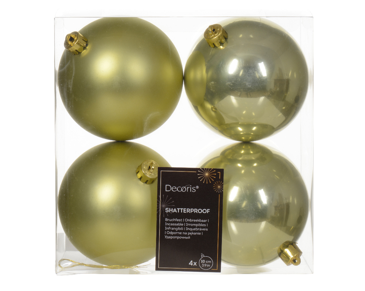 Decoris Kerstbal kunststof d10 cm pstch 4st kerst - 