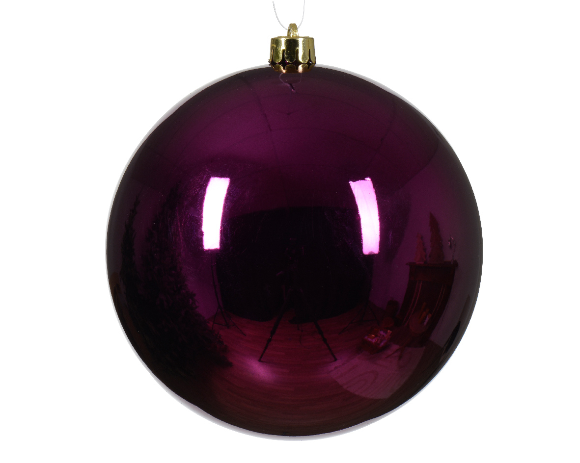 Decoris Kerstbal kunststof d14 cm violet kerst - 