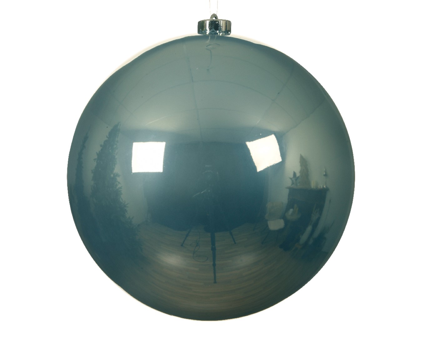 1x stuks kunststof kerstballen lichtblauw - 14 cm - glans - Onbreekbare plastic kerstballen