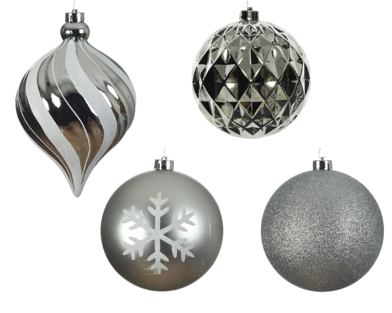 Decoris Kerstbal kunststof d8 cm zilver 6st kerst - 