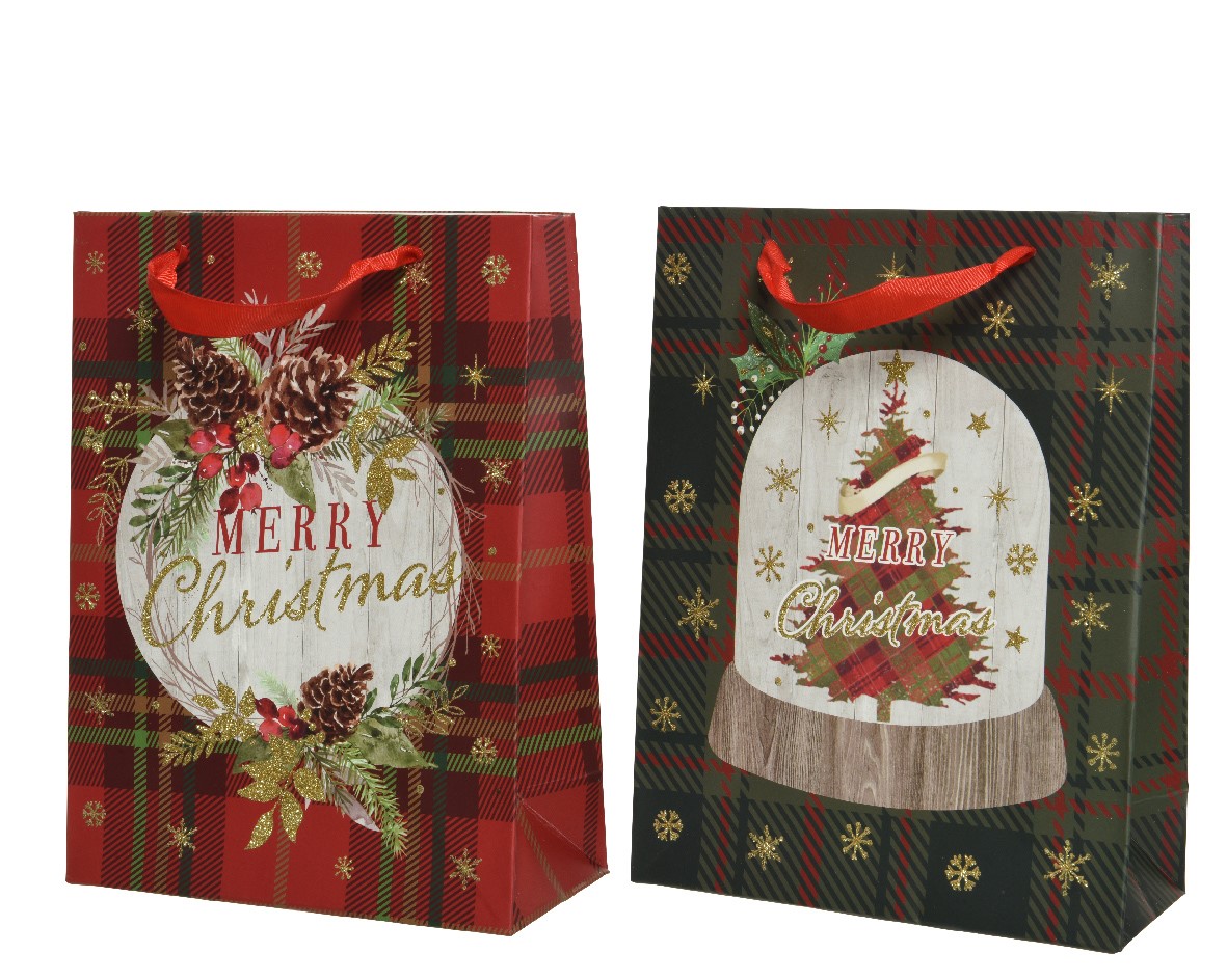 Giftbag papier l12b30h42 cm a2 II kerst - Decoris