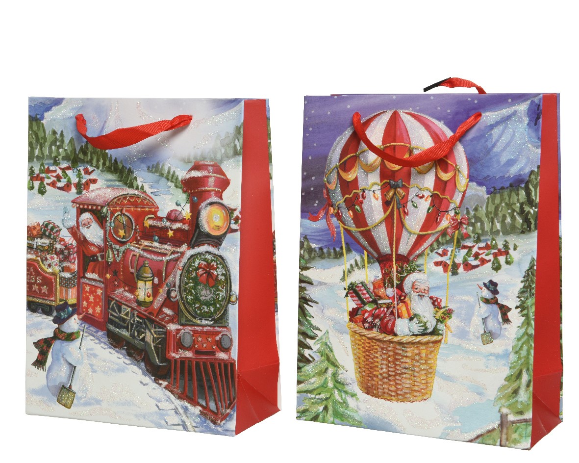 Giftbag papier l12b30h42 cm a2 I kerst - Decoris