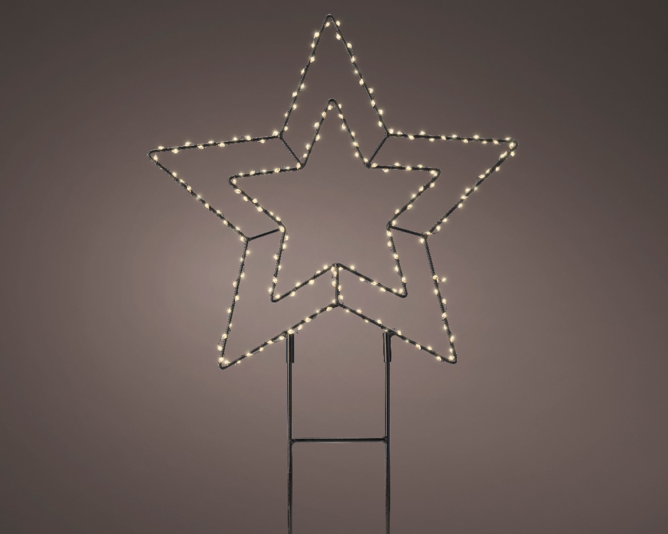 Metalen prik kerstster met 180 LED lampjes voor buiten - 38cm
