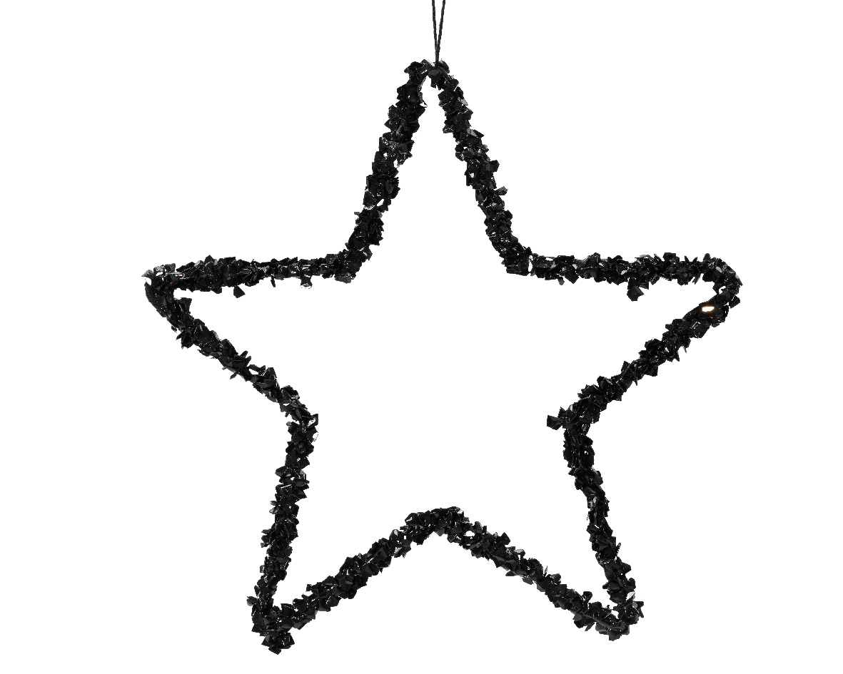 Ster ijzer d15h0.5 cm zwart kerst - Decoris