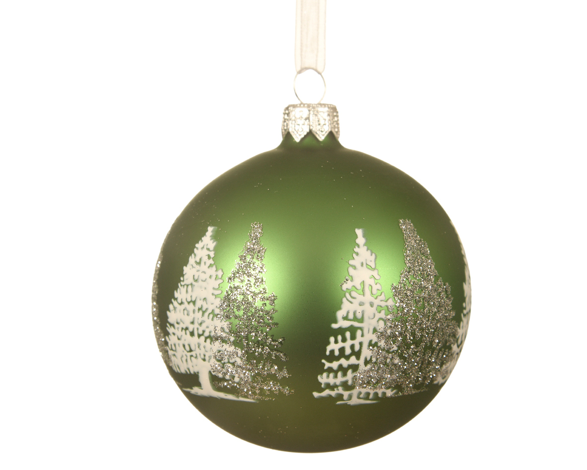Kerstbal glas greenDecoratie:thick an - KSD