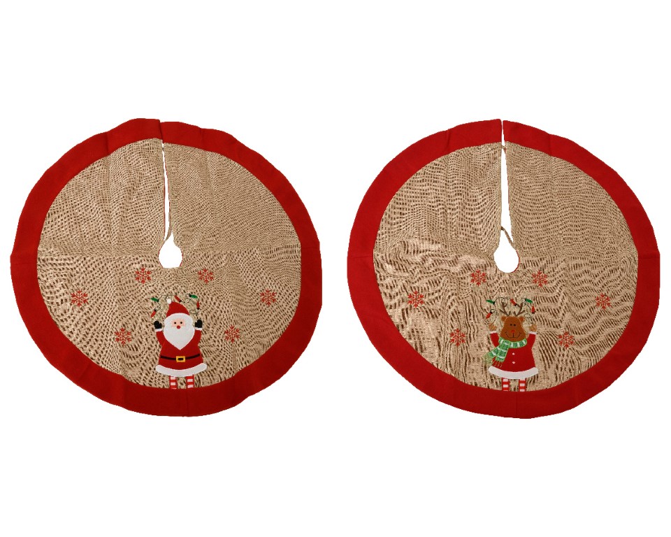 Boomrok polyester d90h0.5 cm rood a2 kerst - Decoris