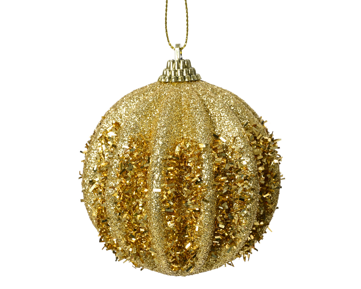 Kerstbal foam d8 cm licht goud kerst - Decoris