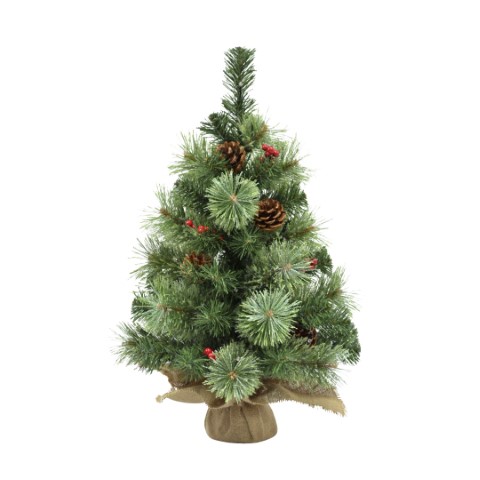 Warth kerstboom met burlap groen TIPS 36 - h45xd25cm - Black Box