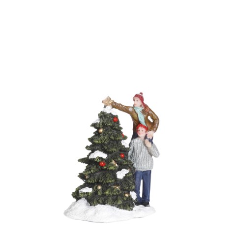 Luville - Dave & Britt decorating the tree - l7xb5xh9cm - Kersthuisjes & Kerstdorpen