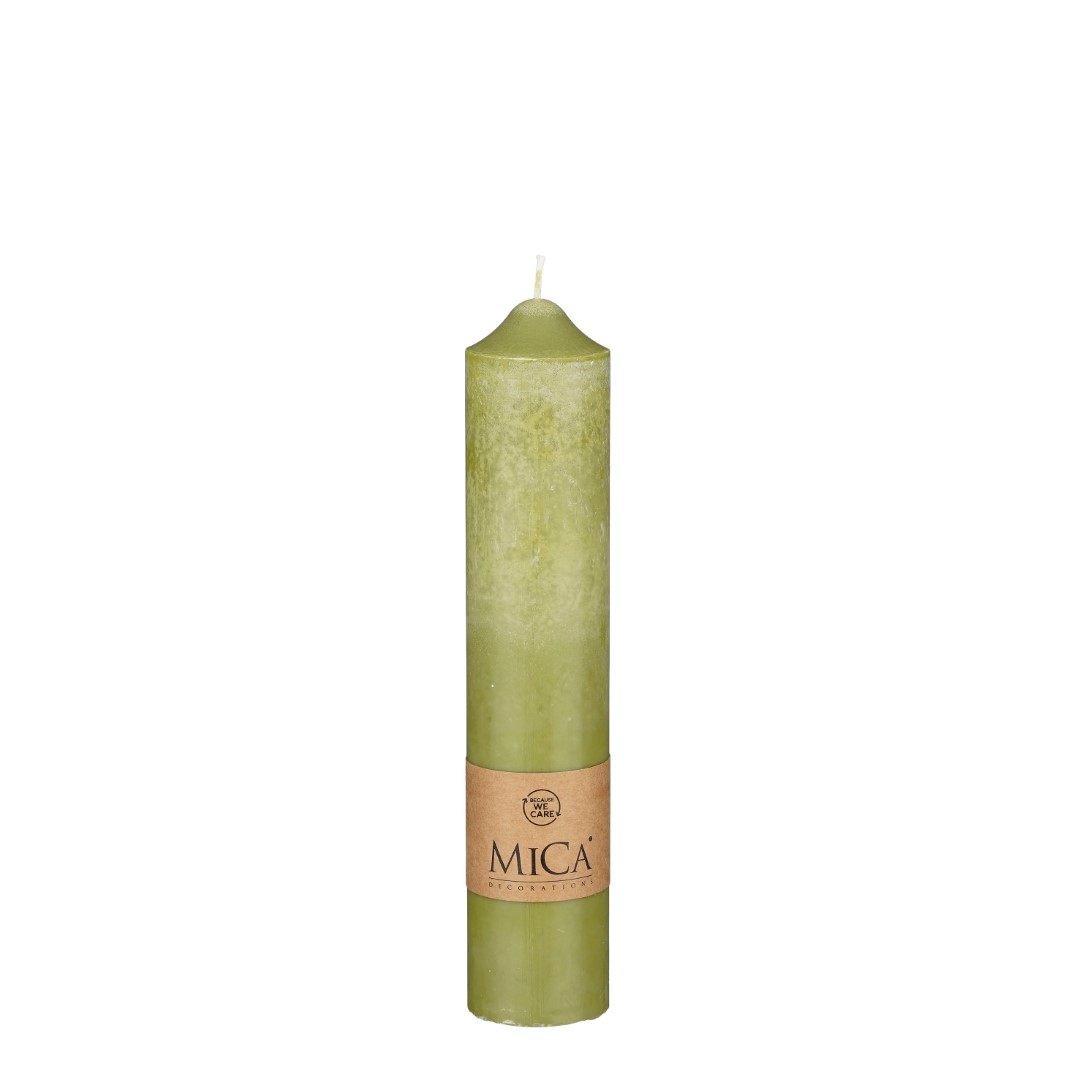 Candle stearin d. groen h25xd5cm kerst - Mica Decorations