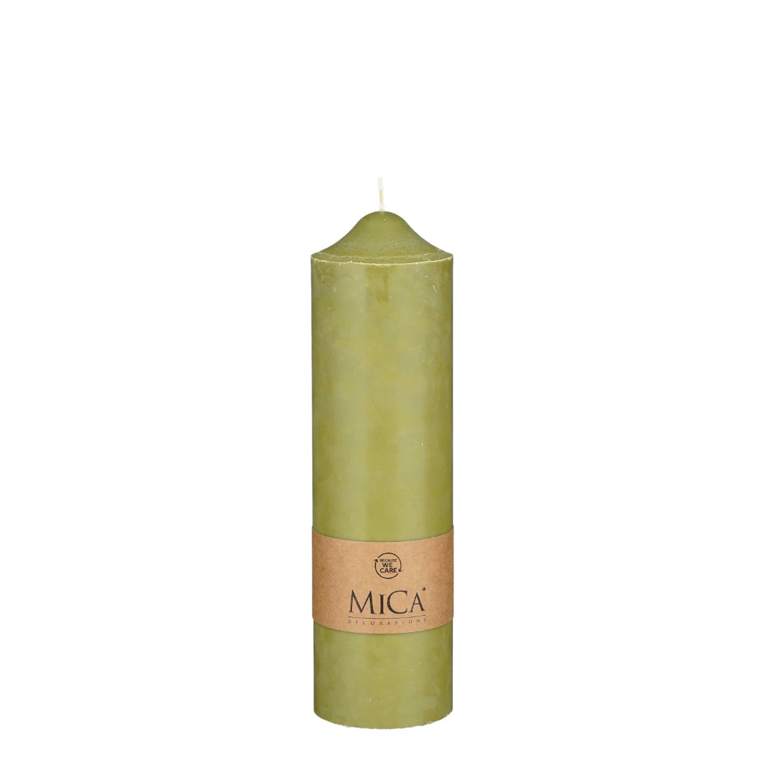 Candle stearin d. groen h25xd7cm kerst - Mica Decorations