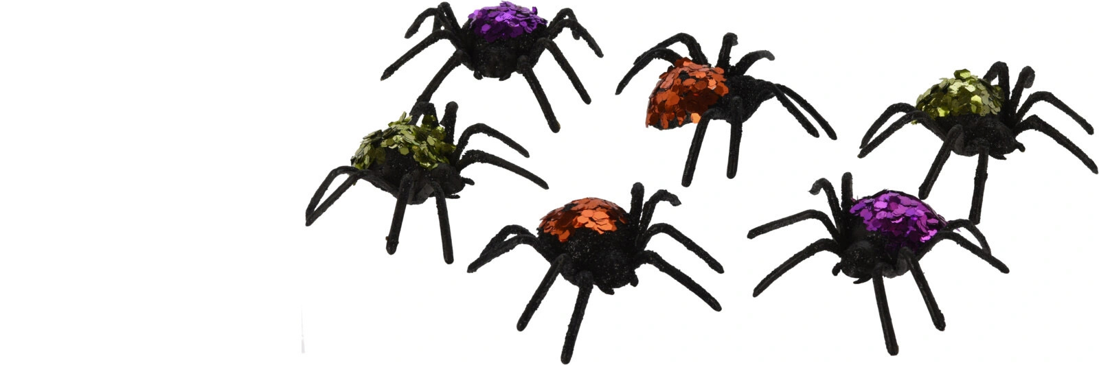Spiders Set 6Pcs With Sequins - Nampook
