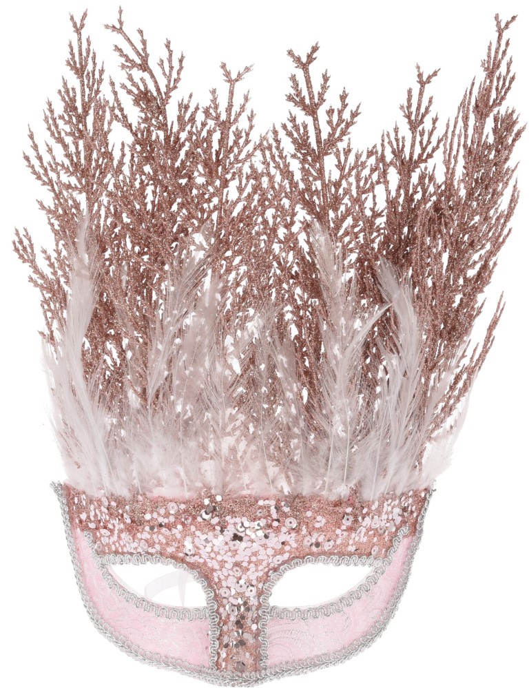 Mask With Feathers Pink - Nampook