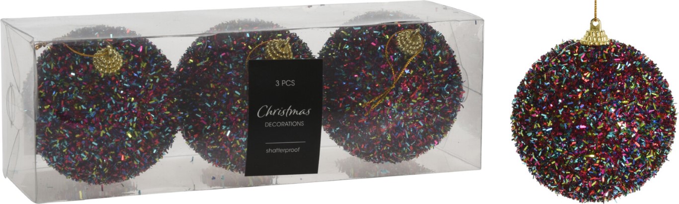 Xmas Ball With Tinsels 10 cm - Nampook