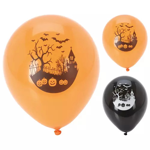 Halloween ballonnen versiering Haunted House 10x stuks - Feestartikelen Horror