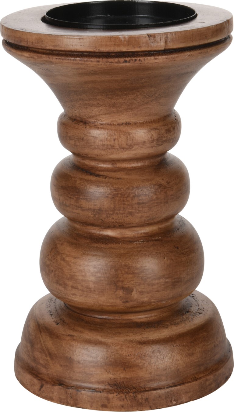 Candle Holder Wood 20 cm Brown - Nampook