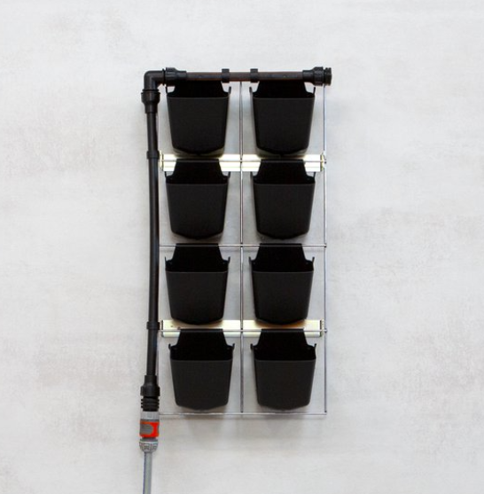 Mijn Verticale Tuin - Met Watersysteem - Voor Buiten - Compleet Startpakket (Small) 30cm x 60cm - 8 Bakjes - Plantenbak aan de muur - Groene wand - Groene muur - Verticale Moestuin