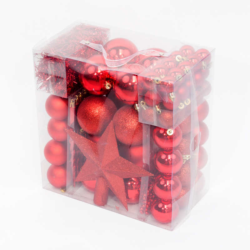 Kerstversiering assortiment box rood classic